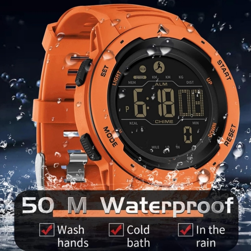 Men's Digital Fitness Watch Waterproof Pedometer..... - Picture 2 of 7